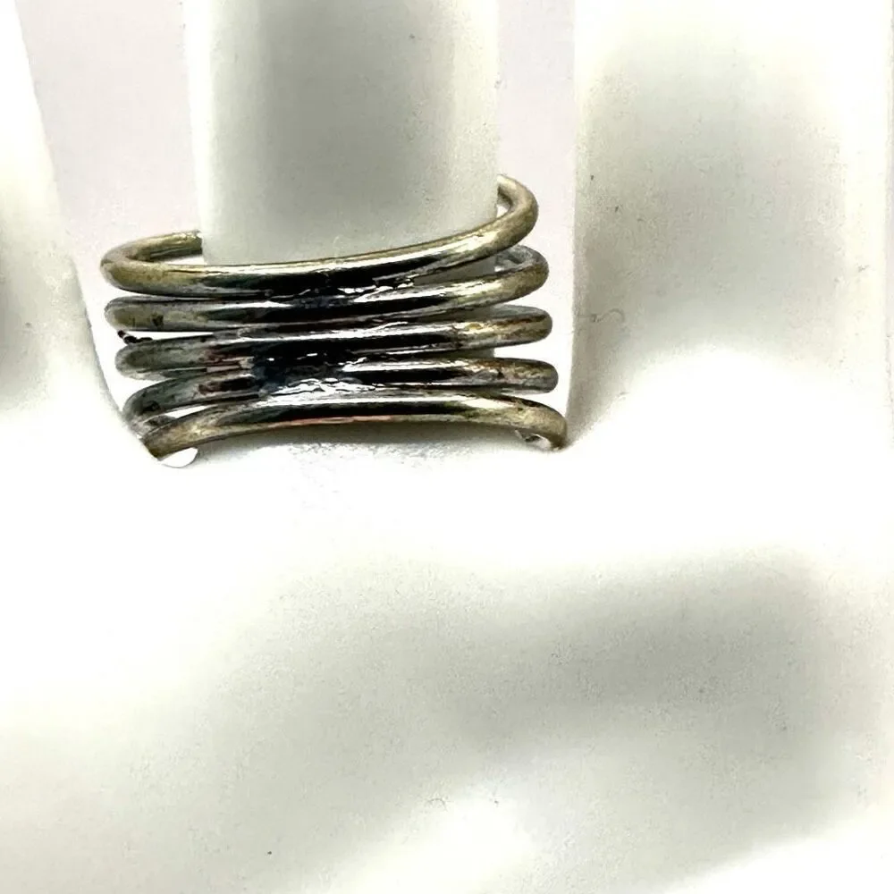 Silver tone multi rhinestone ring